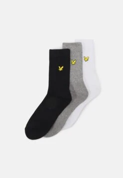 Lyle & Scott Hamilton 3 Pack - Sokken - Black, Mottled Light Grey, White