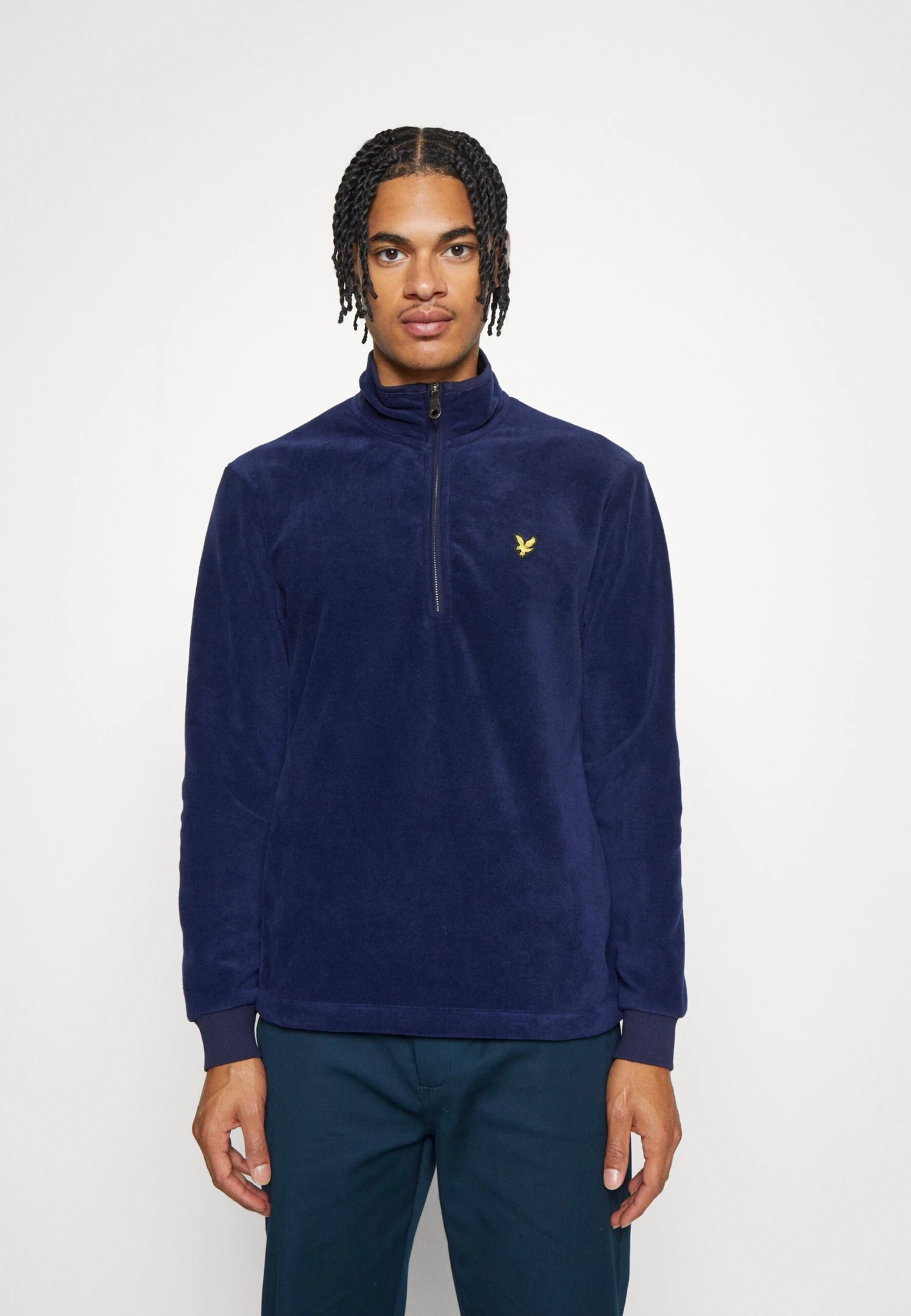 Lyle & Scott Quarter Zip - Fleece Trui - Navy 1 Lyle & Scott Quarter Zip - Fleece Trui - Navy