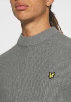 Lyle & Scott Seed Stitch Mock Neck - Trui - Mid Grey -Lyle & Scott Verkoop 320aec09ee884d82b306c7164d9105f2