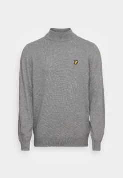 Lyle & Scott Roll Neck Jumper - Trui - Mid Grey Marl