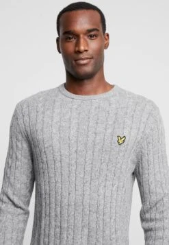 Lyle & Scott Cable Jumper - Trui - Mid Grey Marl -Lyle & Scott Verkoop 4cdc8c5227084d1ebb55c3217f07a683