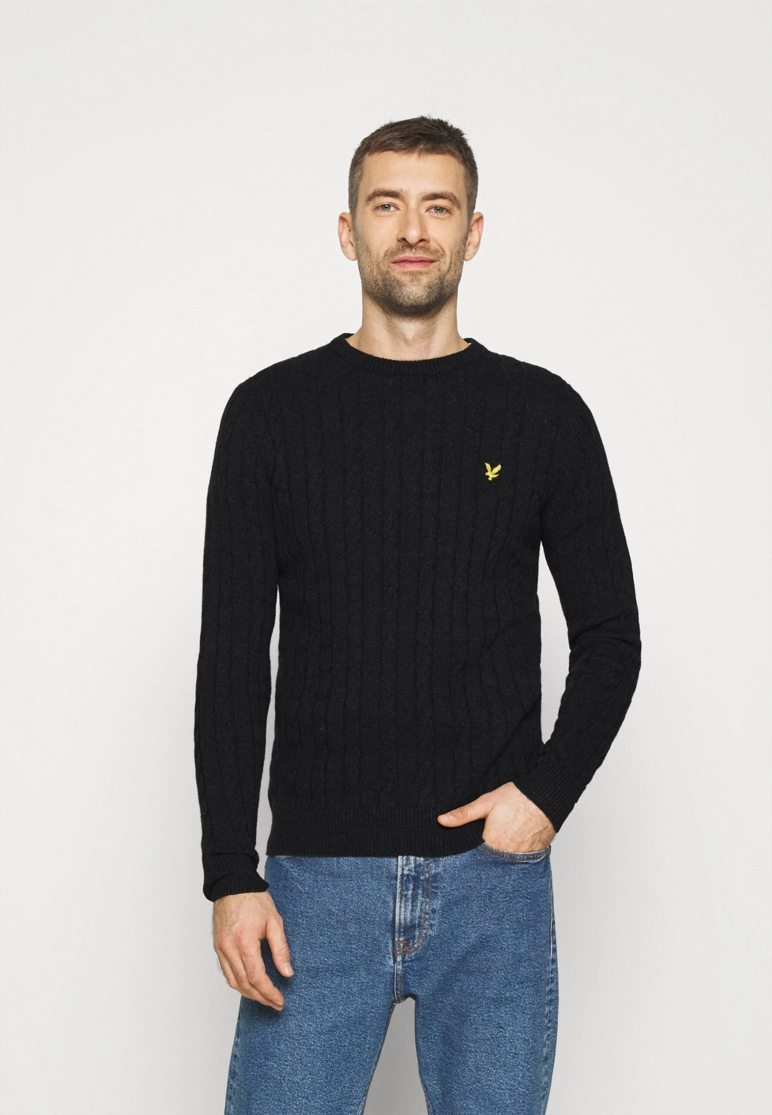 Lyle & Scott Cable Jumper - Trui - Jet Black Marl 1 Lyle & Scott Cable Jumper - Trui - Jet Black Marl