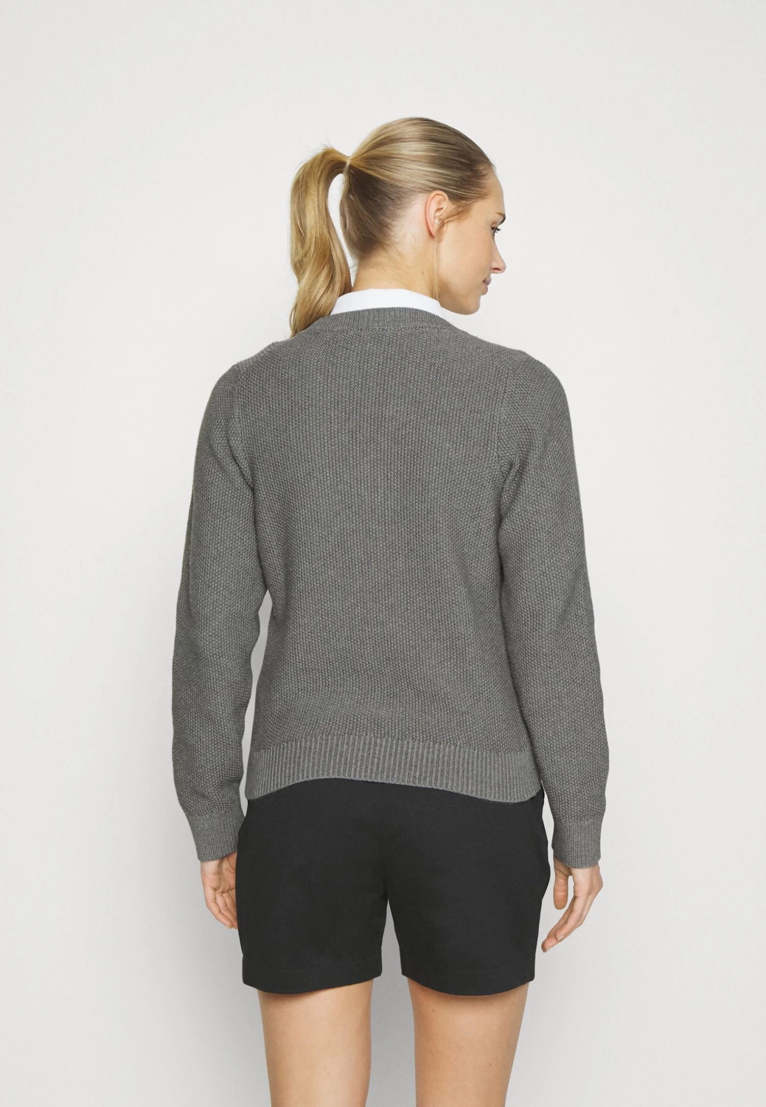 Lyle & Scott The Grace Cardigan - Sweater Met Rits - Mid Grey Marl 3 Lyle & Scott The Grace Cardigan - Sweater Met Rits - Mid Grey Marl - Afbeelding 3