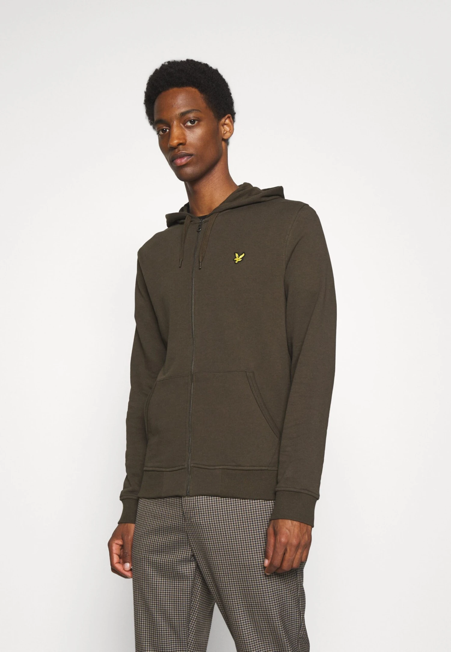 Lyle & Scott Zip Through Hoodie - Sweater Met Rits - Olive 1 Lyle & Scott Zip Through Hoodie - Sweater Met Rits - Olive