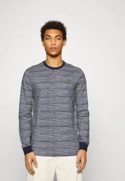 Lyle & Scott Breton Stripe Long Sleeve - Longsleeve - Dark Navy/Cove