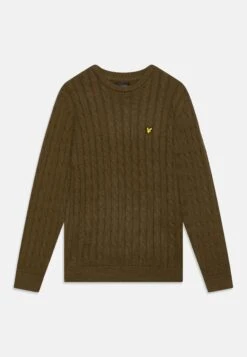 Lyle & Scott Cable Crew Jumper - Trui - Dark Olive