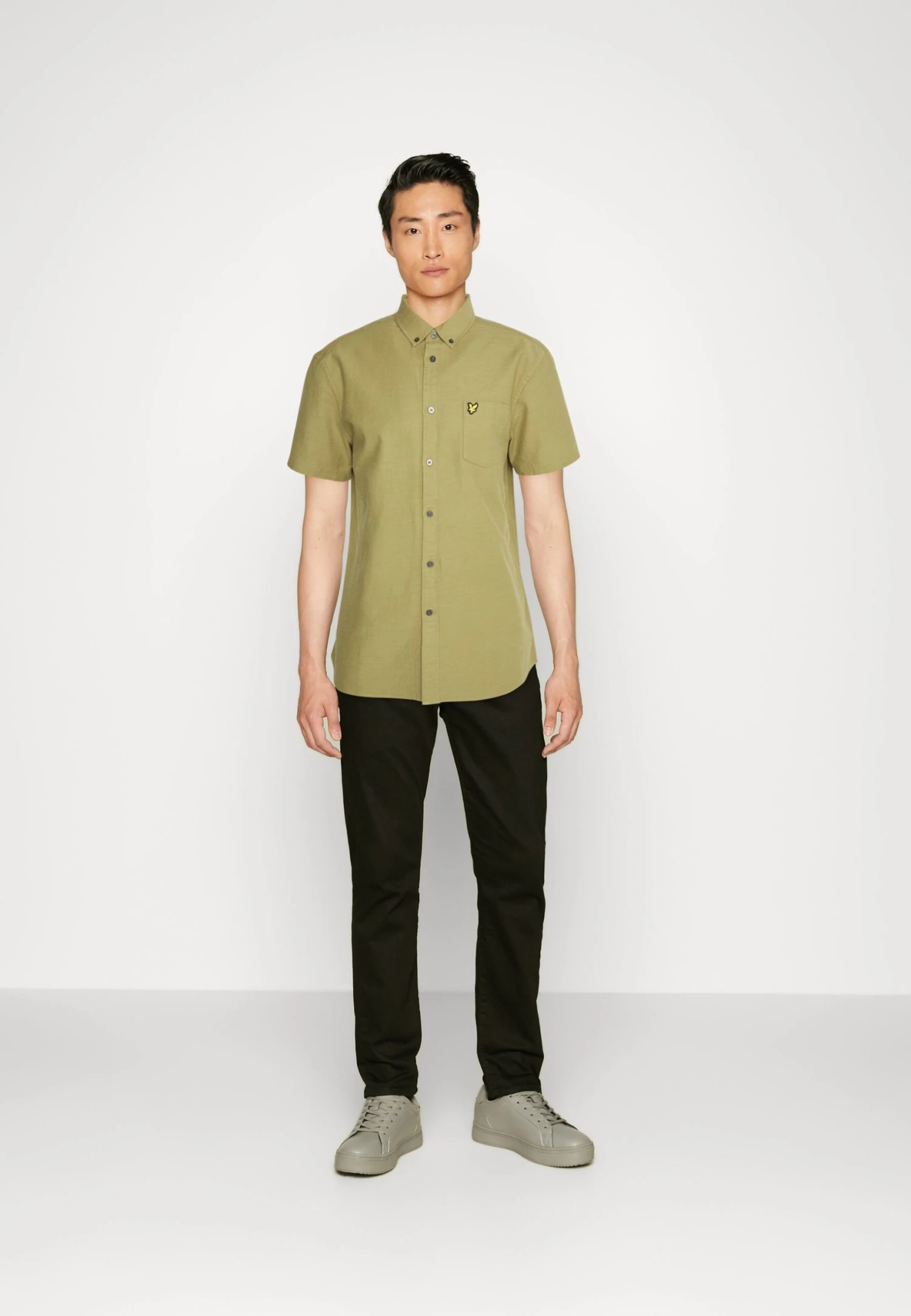 Lyle & Scott Slub Short Sleeve - Overhemd - Seaweed 2 Lyle & Scott Slub Short Sleeve - Overhemd - Seaweed - Afbeelding 2