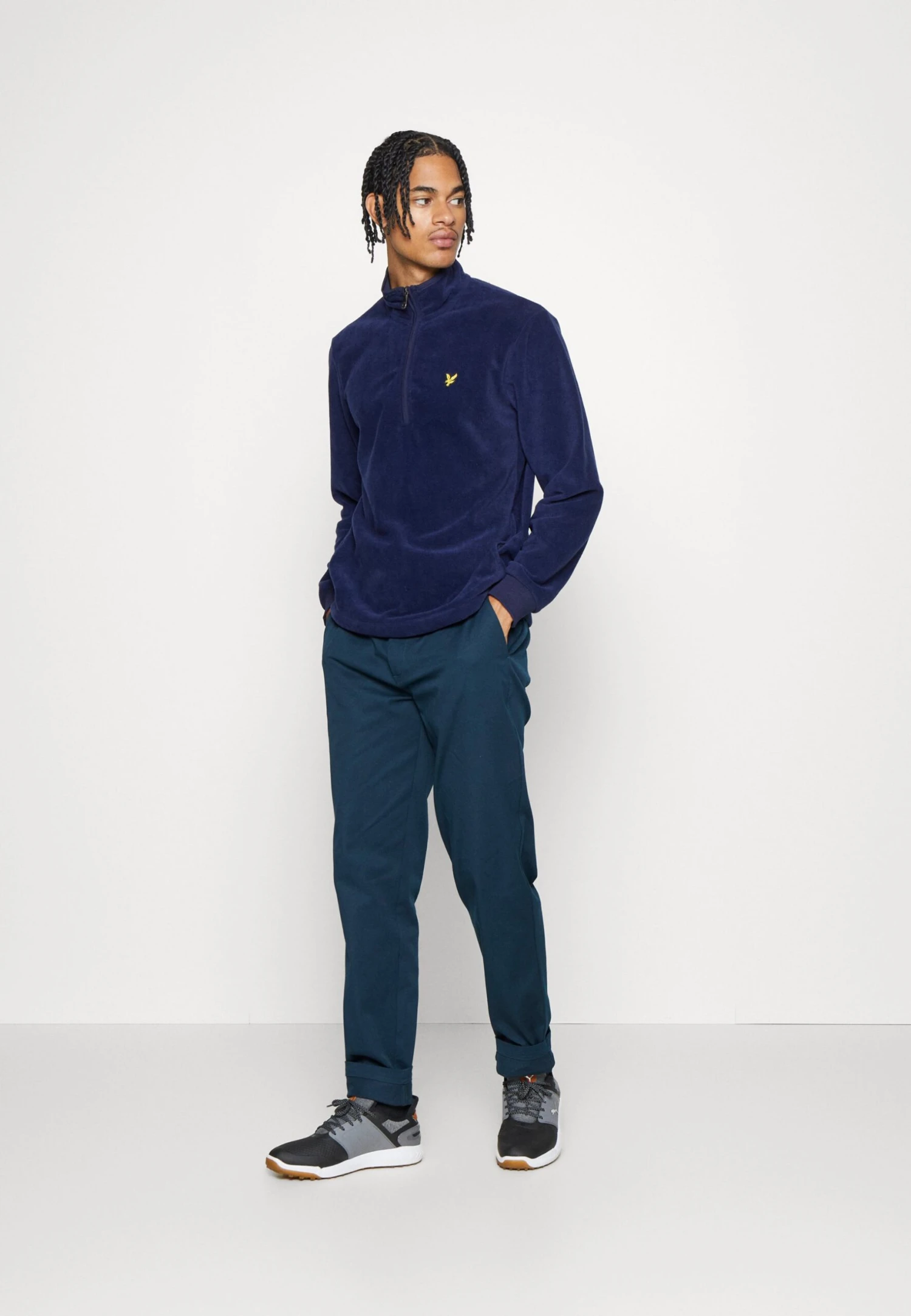 Lyle & Scott Quarter Zip - Fleece Trui - Navy 2 Lyle & Scott Quarter Zip - Fleece Trui - Navy - Afbeelding 2