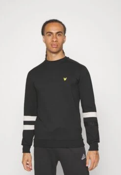 Lyle & Scott Sleeve Stripe Crew - Sweater - Jet Black