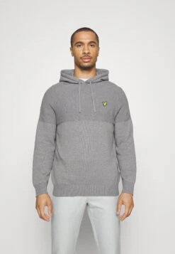 Lyle & Scott Seed Stitch Hoodie - Hoodie - Mid Grey Marl