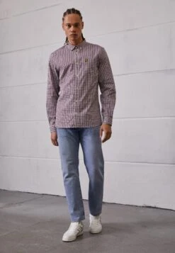 Lyle & Scott Gingham Shirt - Overhemd - Burgundy/White