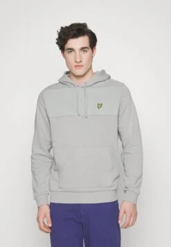 Lyle & Scott Panel Hooded- Sweater - Cold Grey