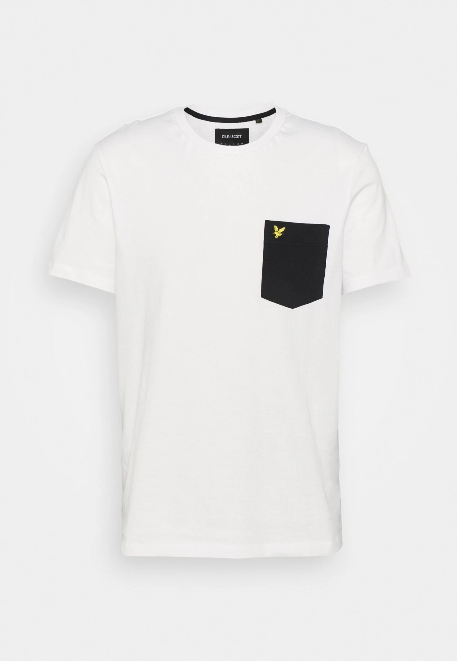 Lyle & Scott Contrast Pocket- T-Shirt Print - White/ Jet Black 5 Lyle & Scott Contrast Pocket- T-Shirt Print - White/ Jet Black - Afbeelding 5