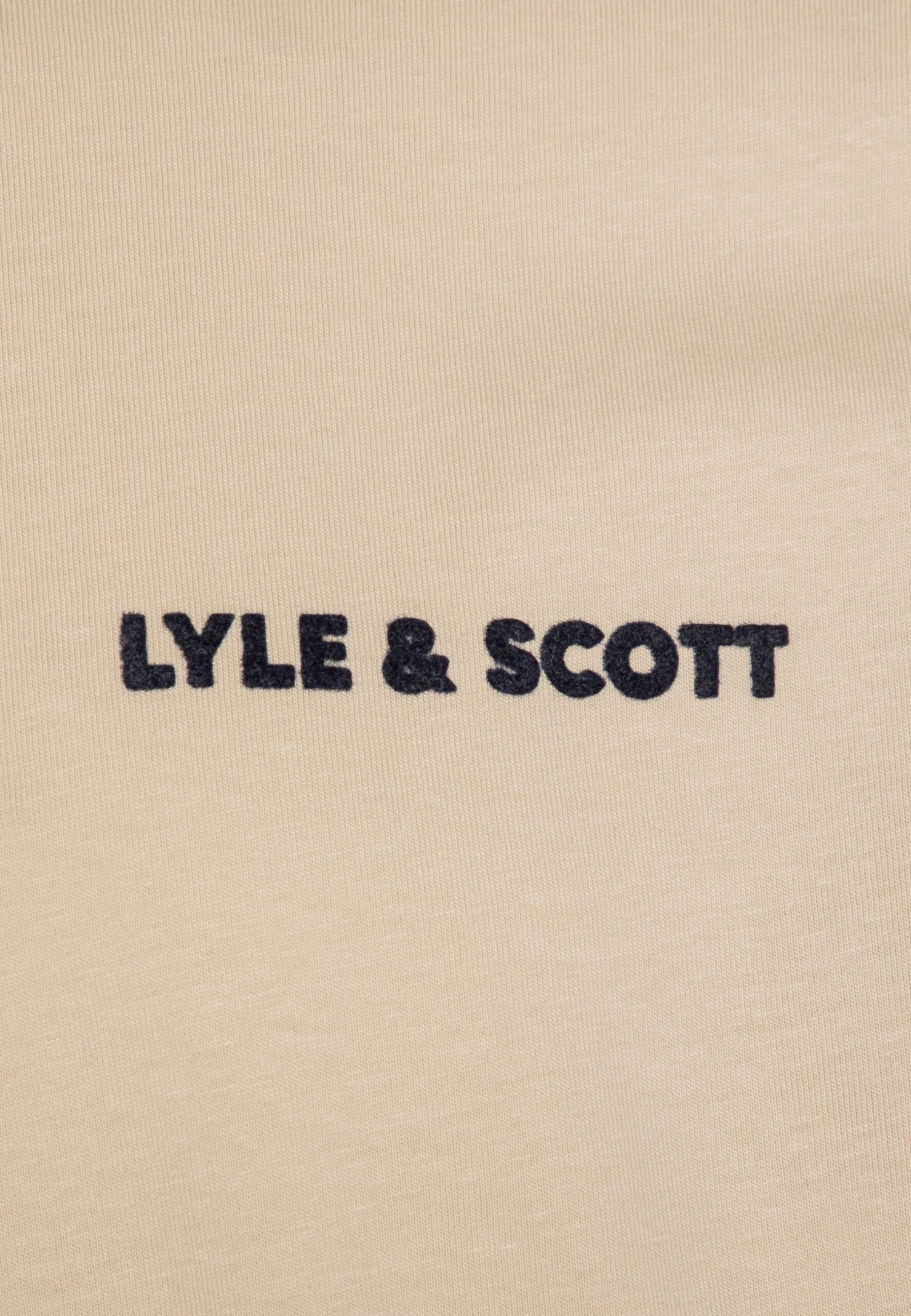 Lyle & Scott Flocked Logo- T-Shirt Print - Sesame 5 Lyle & Scott Flocked Logo- T-Shirt Print - Sesame - Afbeelding 5