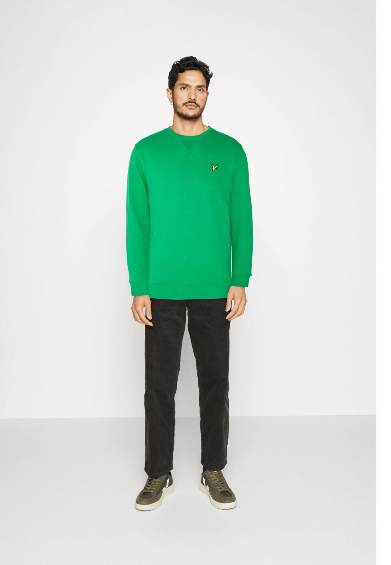 Lyle & Scott Crew Neck - Sweater - Grid Green 2 Lyle & Scott Crew Neck - Sweater - Grid Green - Afbeelding 2