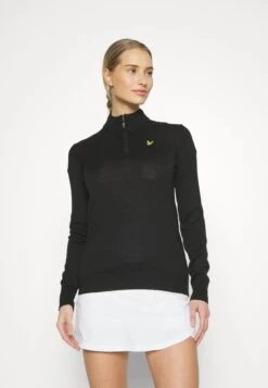 Lyle & Scott Verkoop 20 Lyle & Scott The Kerry Zip Pullover - Trui - Jet Black