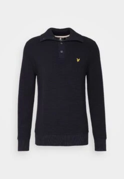 Lyle & Scott Chunky Button Neck - Trui - Dark Navy -Lyle & Scott Verkoop 8fc8a46fba584c63b01f0fbb2b555012