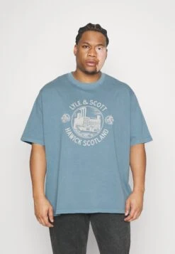 Lyle & Scott Plus Hawick - T-Shirt Print - Skipton Blue