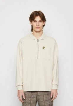Lyle & Scott Crest Textured Quarter Zip - Poloshirt - Cove