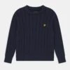 Lyle & Scott Cable Crew Jumper - Trui - Navy Blazer