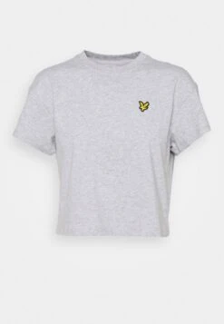 Lyle & Scott Cropped- T-Shirt Basic - Light Grey Marl