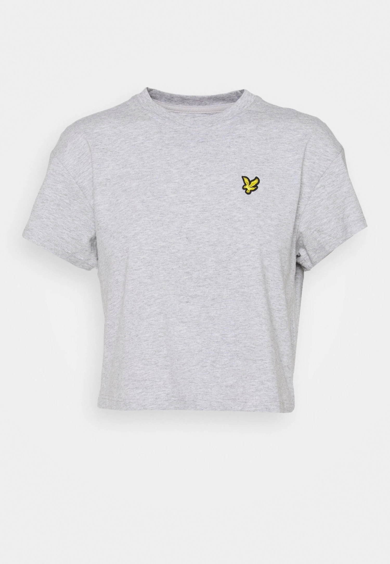 Lyle & Scott Cropped- T-Shirt Basic - Light Grey Marl 1 Lyle & Scott Cropped- T-Shirt Basic - Light Grey Marl