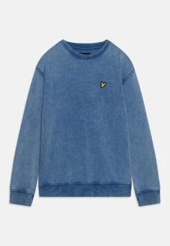 Lyle & Scott Oversized Acid Wash Crew - Sweater - Galaxy Blue