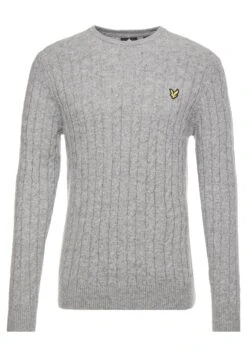 Lyle & Scott Cable Jumper - Trui - Mid Grey Marl -Lyle & Scott Verkoop c8f43a00c6e5453b95ac46cd0ee38285
