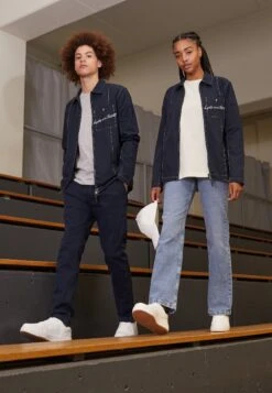 Lyle & Scott Panelledovershirt Unisex - Lichte Jas - Dark Navy