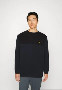 Lyle & Scott Contrast Yoke Crew Neck - Sweater - Dark Navy