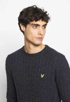Lyle & Scott Cable Jumper - Trui - Dark Navy Marl -Lyle & Scott Verkoop e06efbdea74542f5b225bead802a1f2b