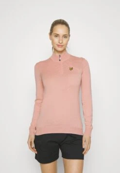 Lyle & Scott Verkoop 12 Lyle & Scott The Kerry Zip Pullover - Trui - Pink Sand