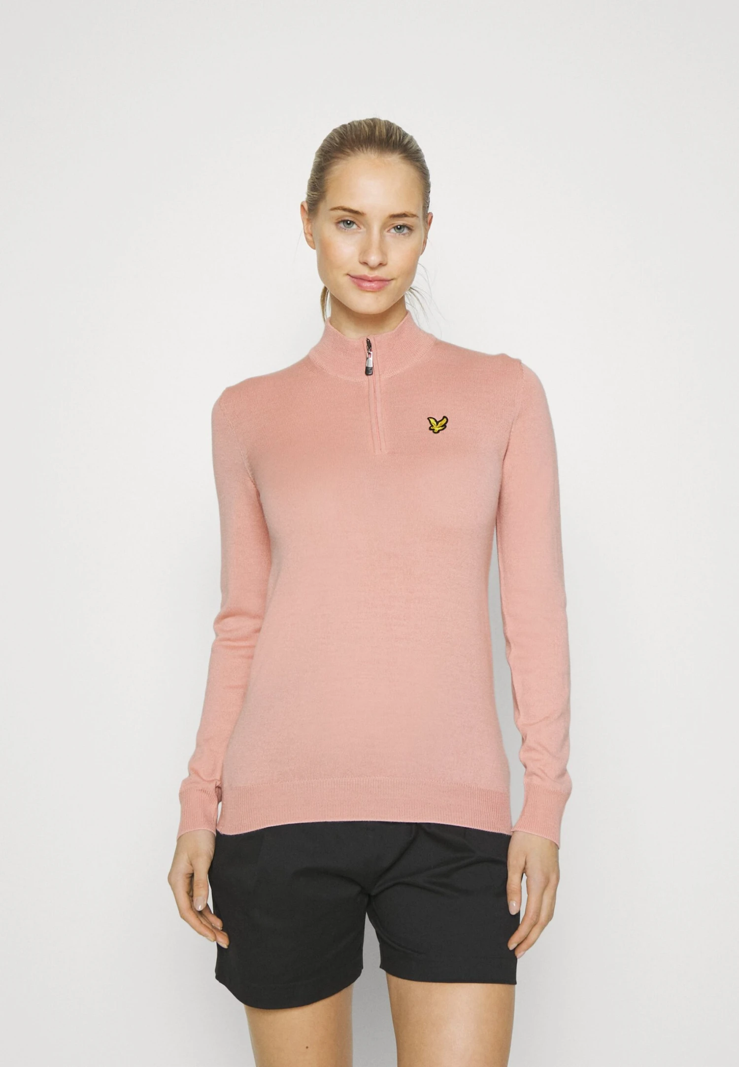 Lyle & Scott The Kerry Zip Pullover - Trui - Pink Sand 1 Lyle & Scott The Kerry Zip Pullover - Trui - Pink Sand