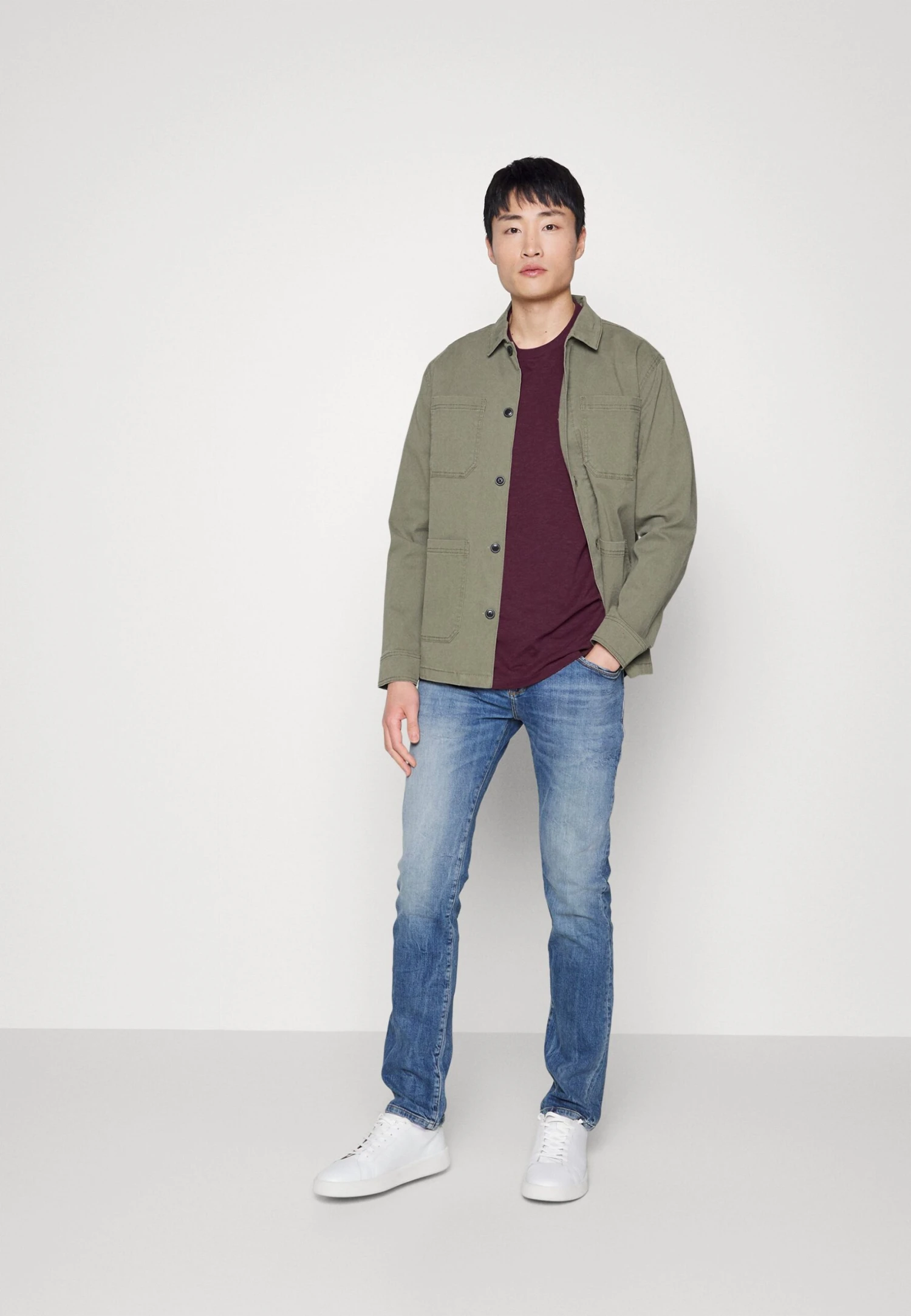 Lyle & Scott Slub - T-Shirt Basic - Burgundy 2 Lyle & Scott Slub - T-Shirt Basic - Burgundy - Afbeelding 2